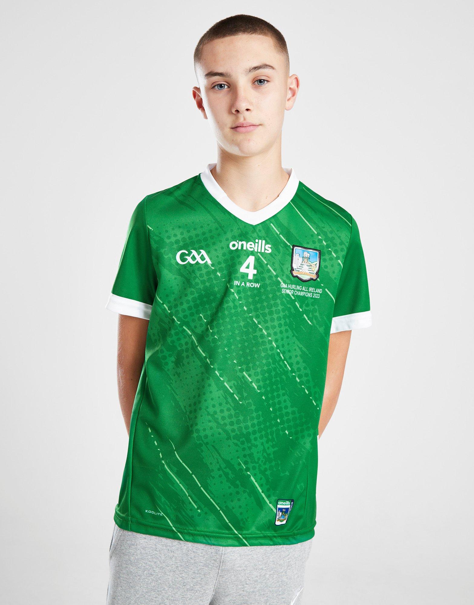 Green O'Neills Limerick GAA '4 In a Row' Champions Shirt Junior JD