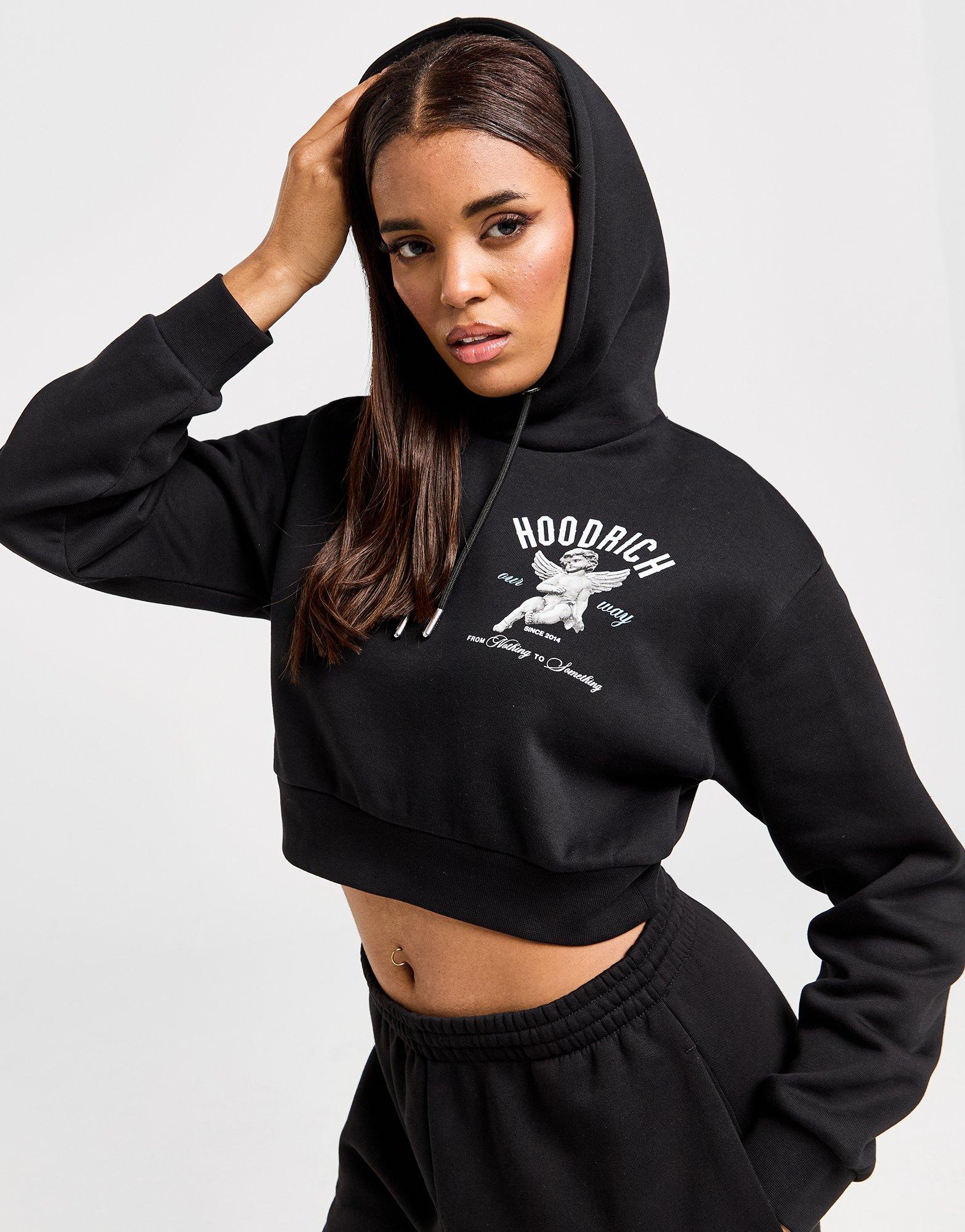 Black Hoodrich Glow Crop Hoodie JD Sports UK