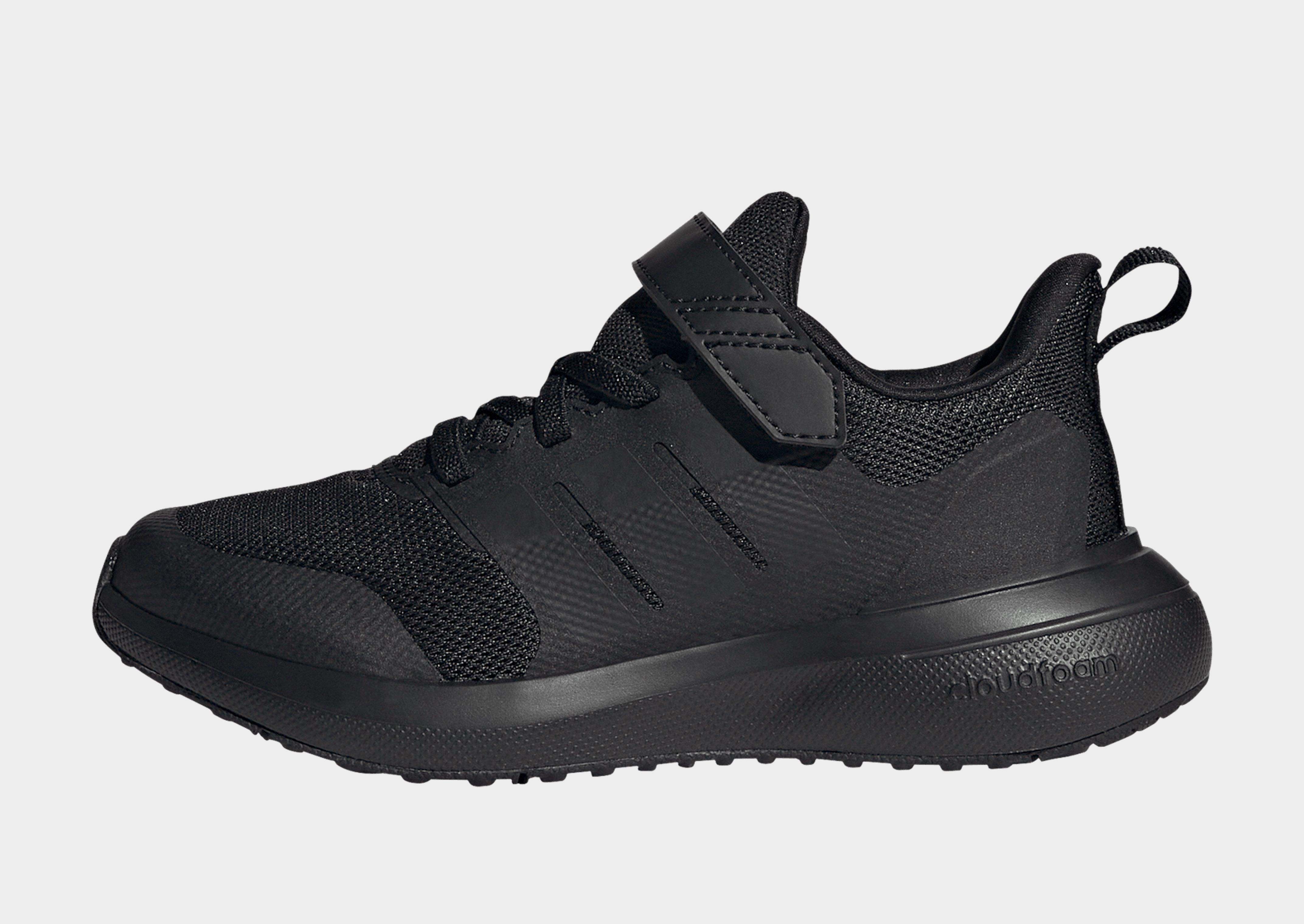 Black adidas FortaRun 2.0 Cloudfoam Elastic Lace Top Strap Shoes JD