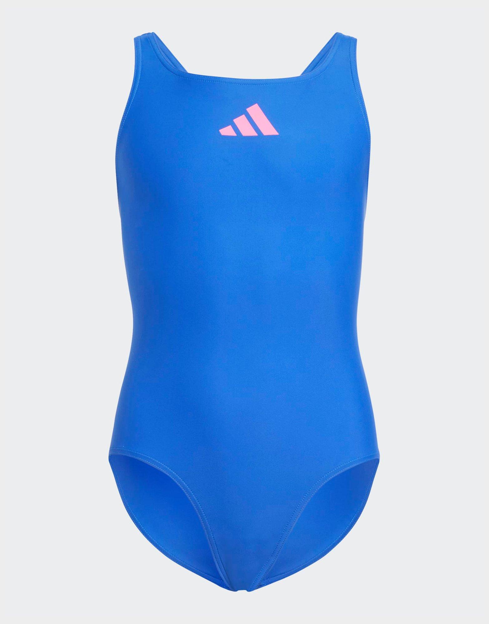 Blue adidas Solid Small Logo Swimsuit JD Sports UK
