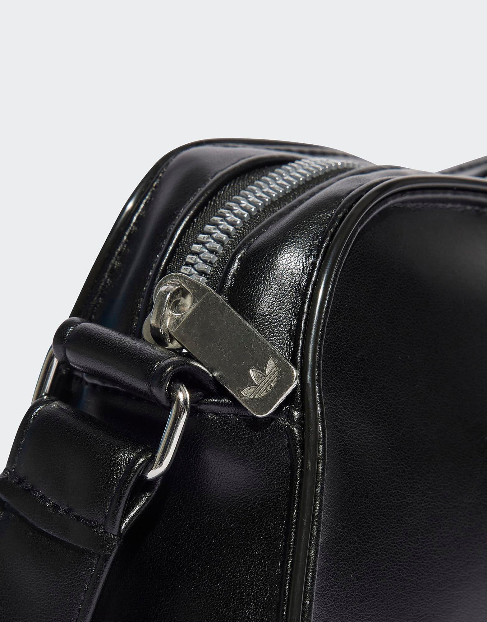 Black adidas Originals Polyurethane Embossed Trefoil Shoulder Bag JD