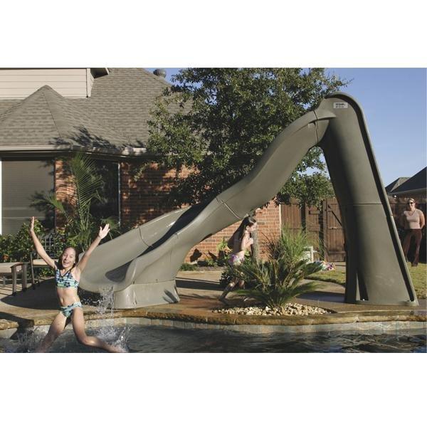 Pool Slides Patio, Lawn & Garden S.R Gray Granite Smith 68820958224 TurboTwister Left Curve