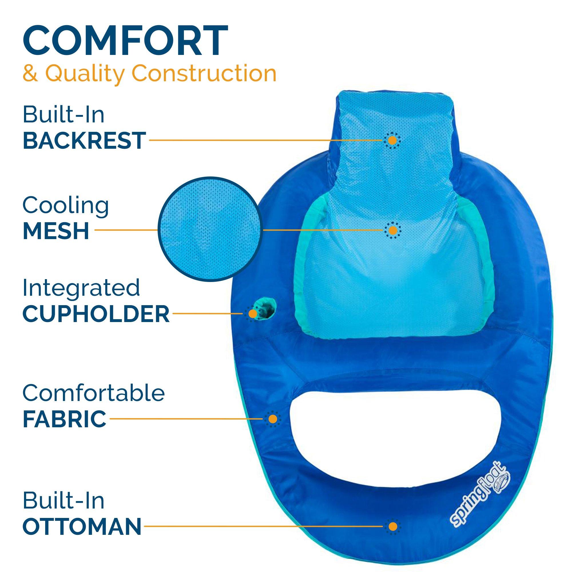 Swimways Spring Float Recliner, Blue Leslie's Pool Supplies