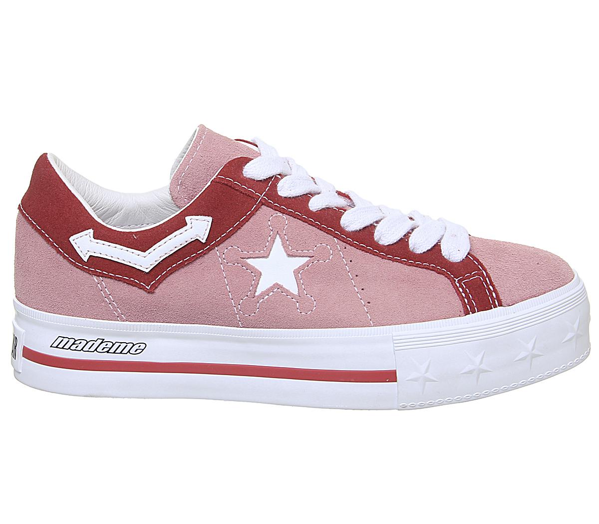 Converse One Star Platform Pink Icing Tomato Red X Made Me Hers trainers