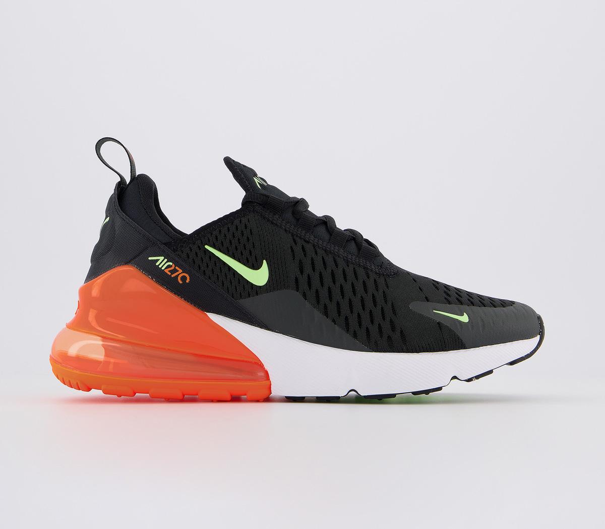 Nike Air Max 270 Gs Trainers Black Ghost Green Total Orange Unisex