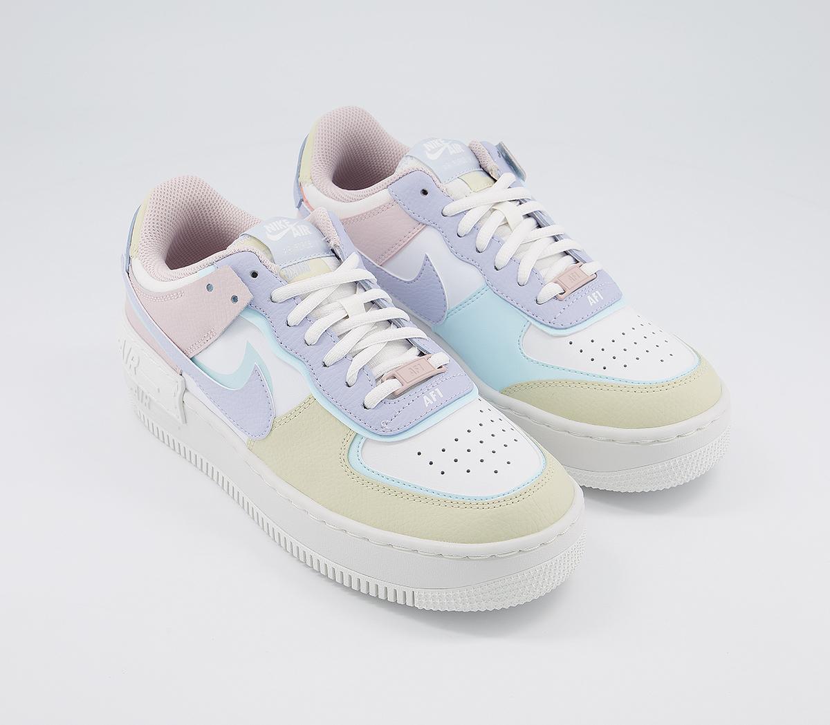 Nike Air Force 1 Shadow Trainers Ghost Glacier Blue Fossil Rose Unisex Sportschuhe