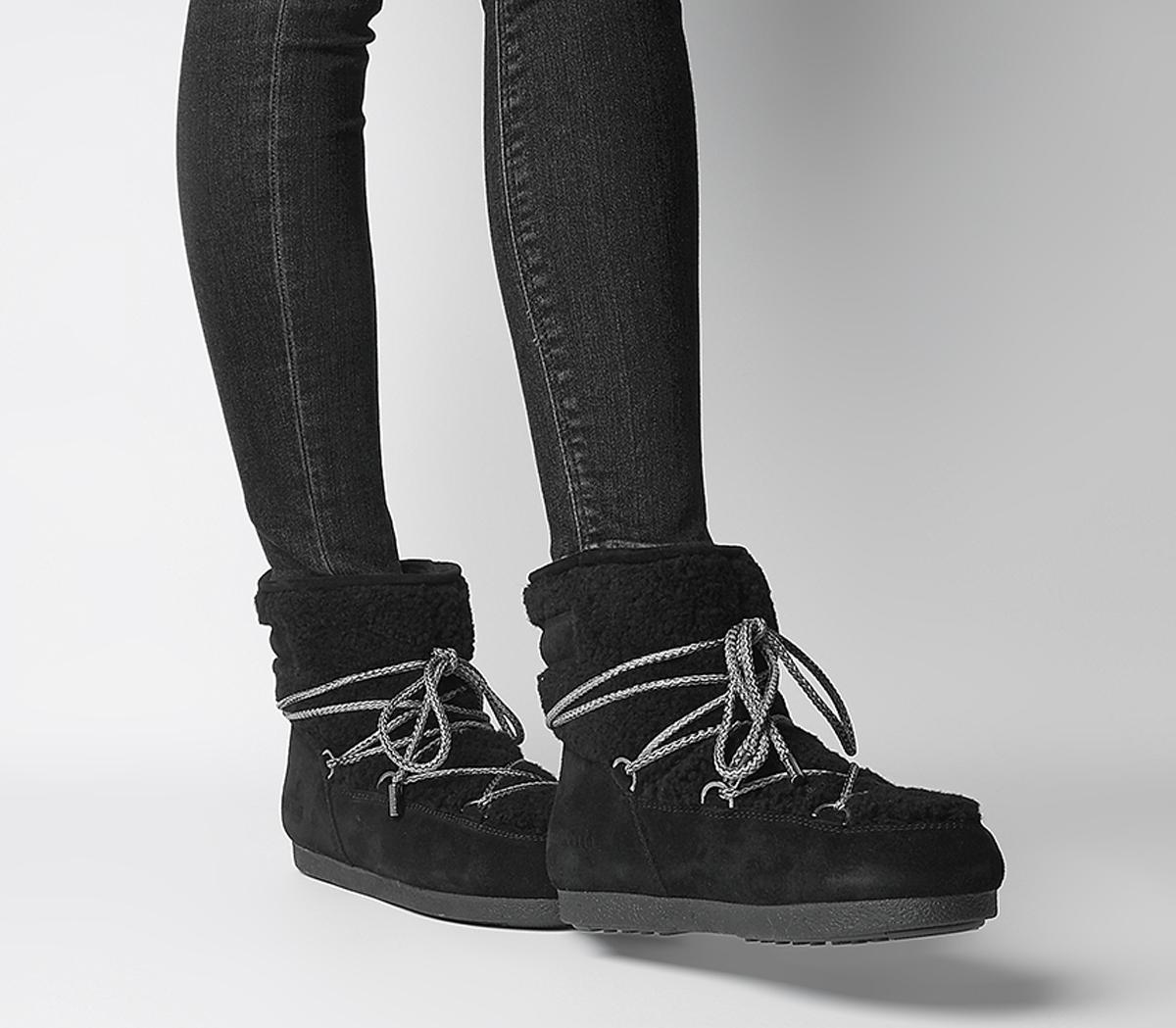 Moon Boot Moon Boot Far Side Low Shearling Boots Black Ankle Boots