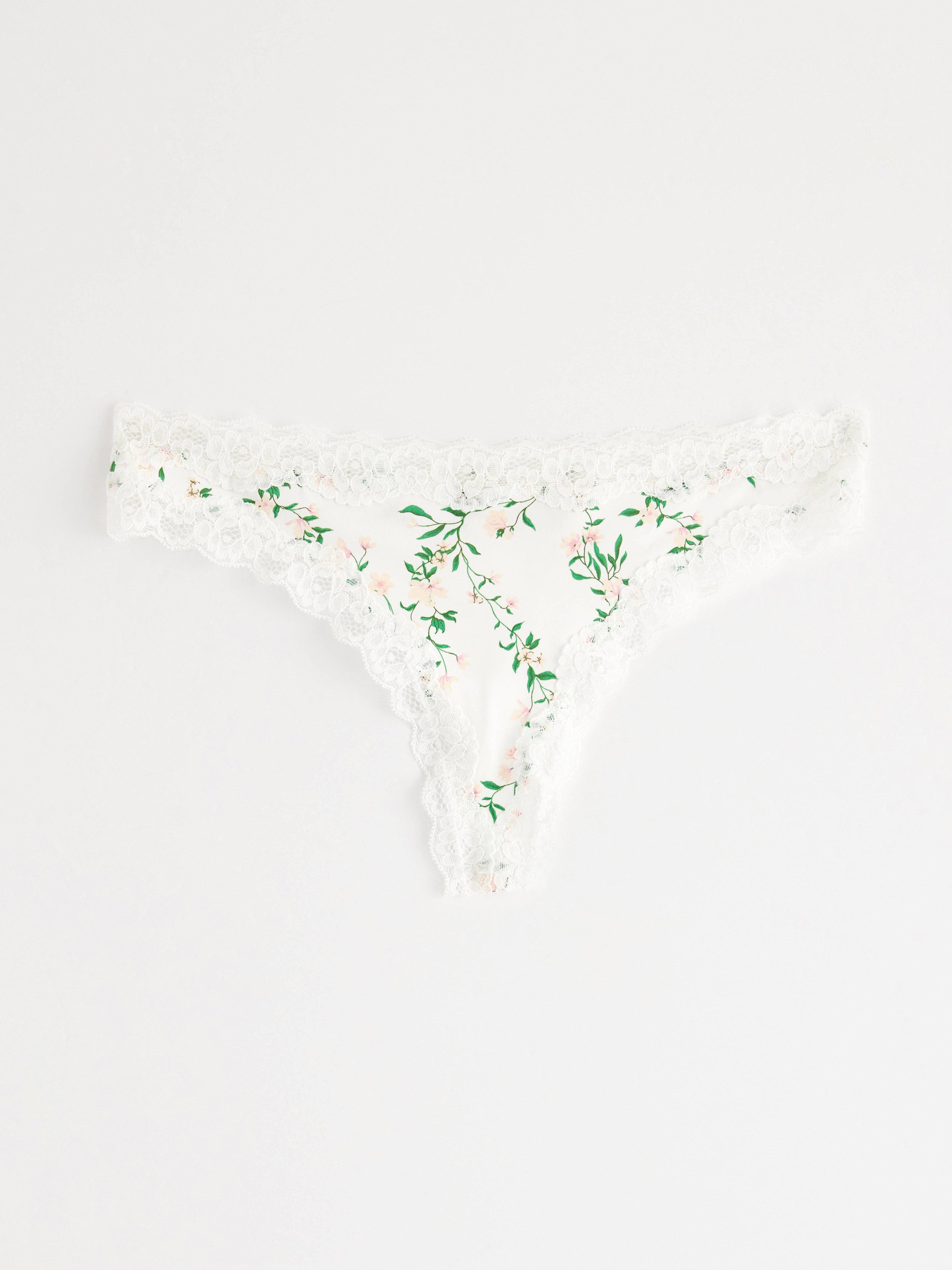 Thong with lace details Lindex