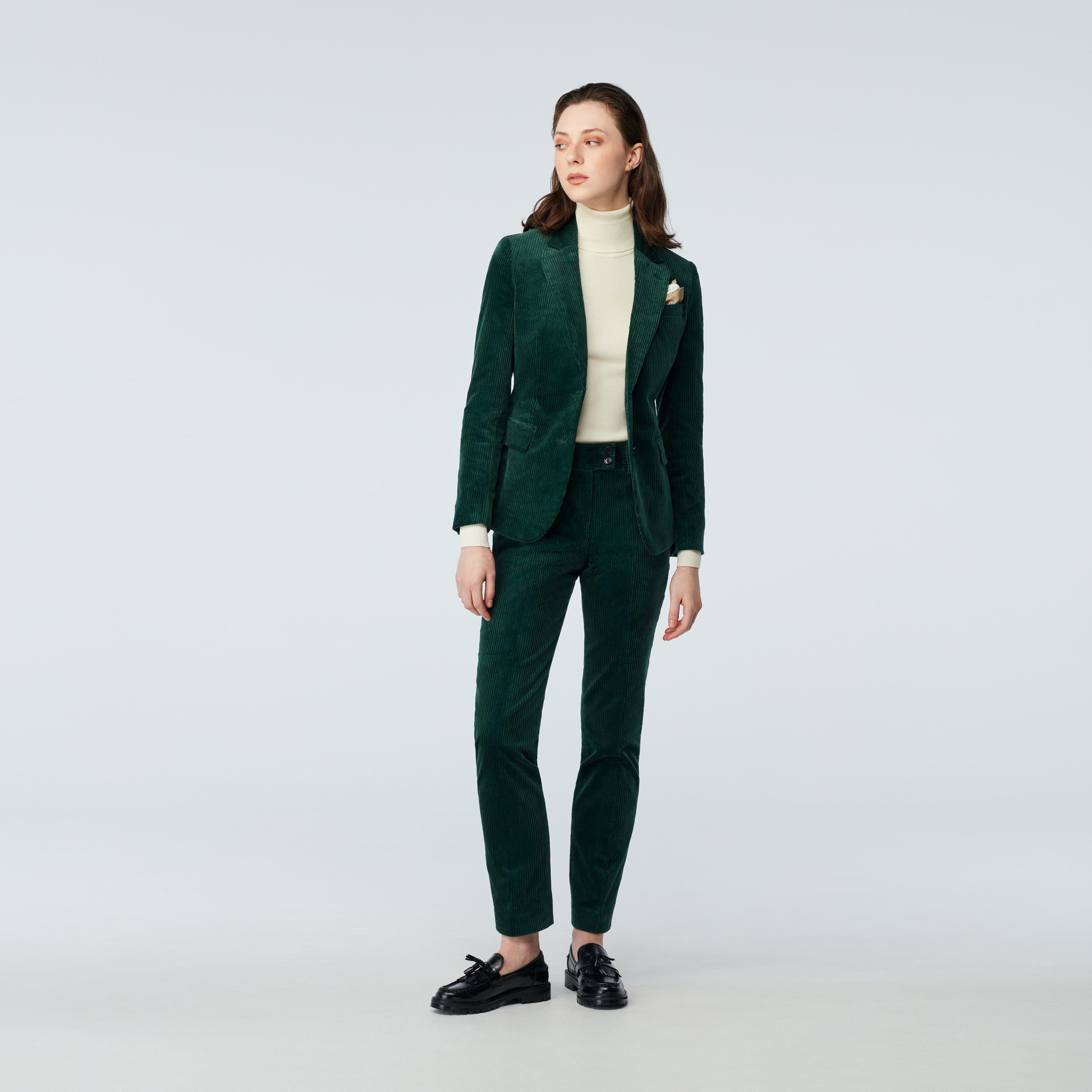 Custom Blazers Made For You Greenwich Wide Corduroy Hunter Green