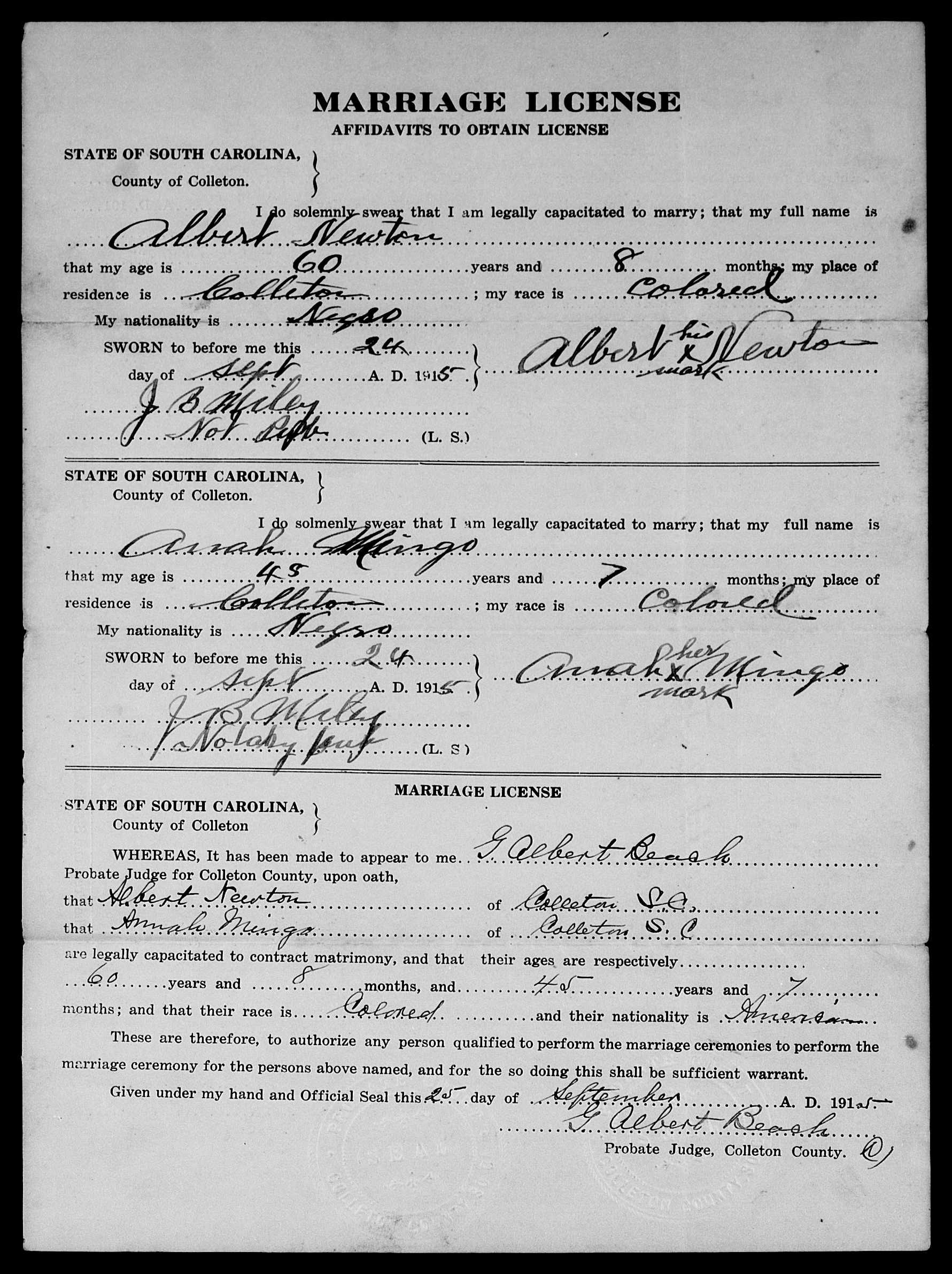 Search New Database in South Carolina County Marriage