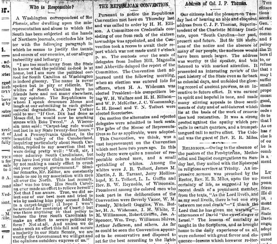 Chronicling America Has Newspapers from Abbeville and Yorkville 1880