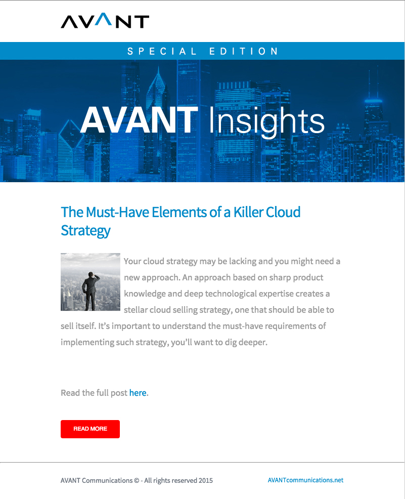 AVANT 4 Must Have Requirements for Your Cloud Strategy