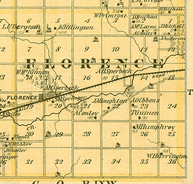 1875 Map of Florence Township, Benton County, Iowa