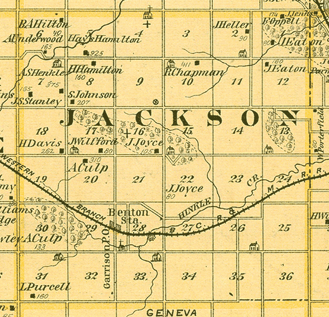 1875 Map of Jackson Township, Benton County, Iowa