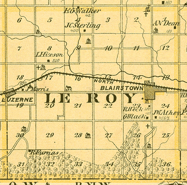 1875 Map of Le Roy Township, Benton County, Iowa
