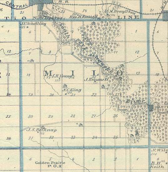 1875 Milo Township, Delaware Co., Iowa Map