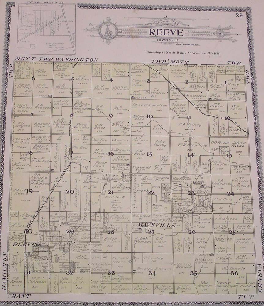 Franklin co. Iowa 1908 Plat Map