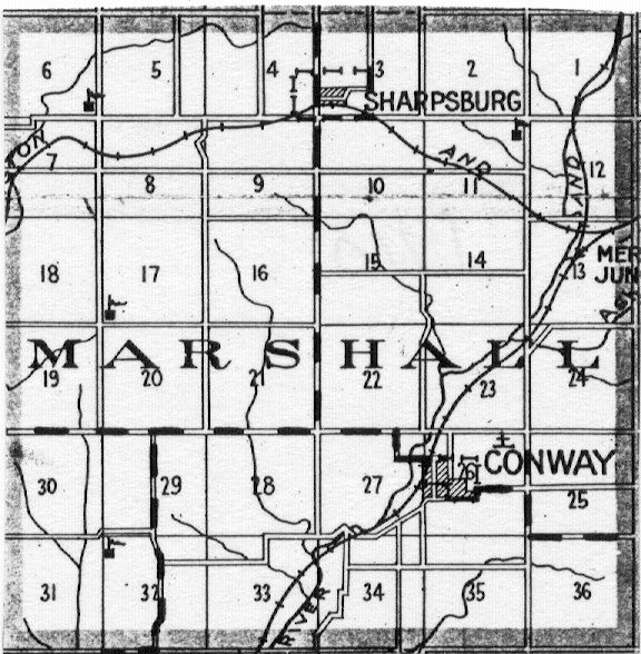 Taylor County, Iowa Marshall township map