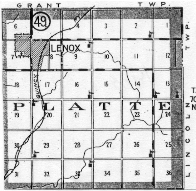 Taylor County, Iowa Platte township map
