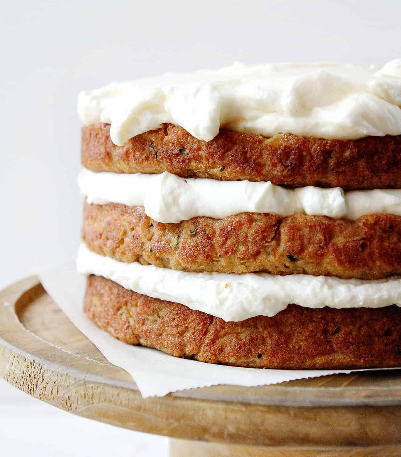Zucchini Banana Cake with Whipped Cream Cheese Frosting i am baker