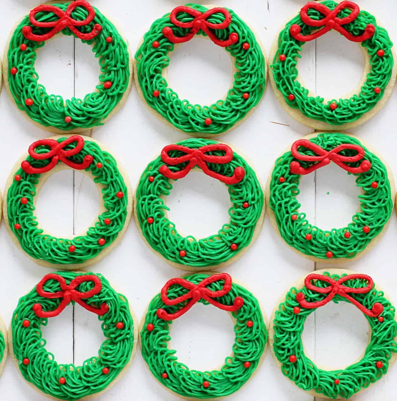 Christmas Wreath Sugar Cookies Sugar Cookie Christmas Wreath i am baker