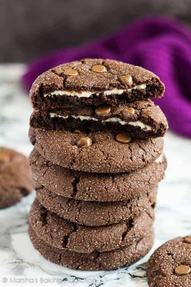 Cheesecake Stuffed Double Chocolate Cookies i am baker