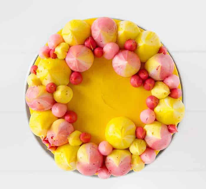 Pink & Yellow Buttercream Cake i am baker