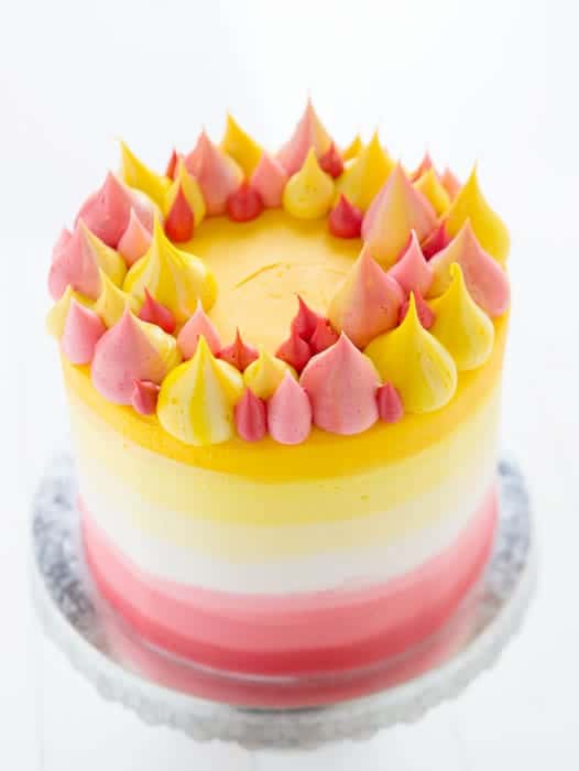 Pink & Yellow Buttercream Cake i am baker