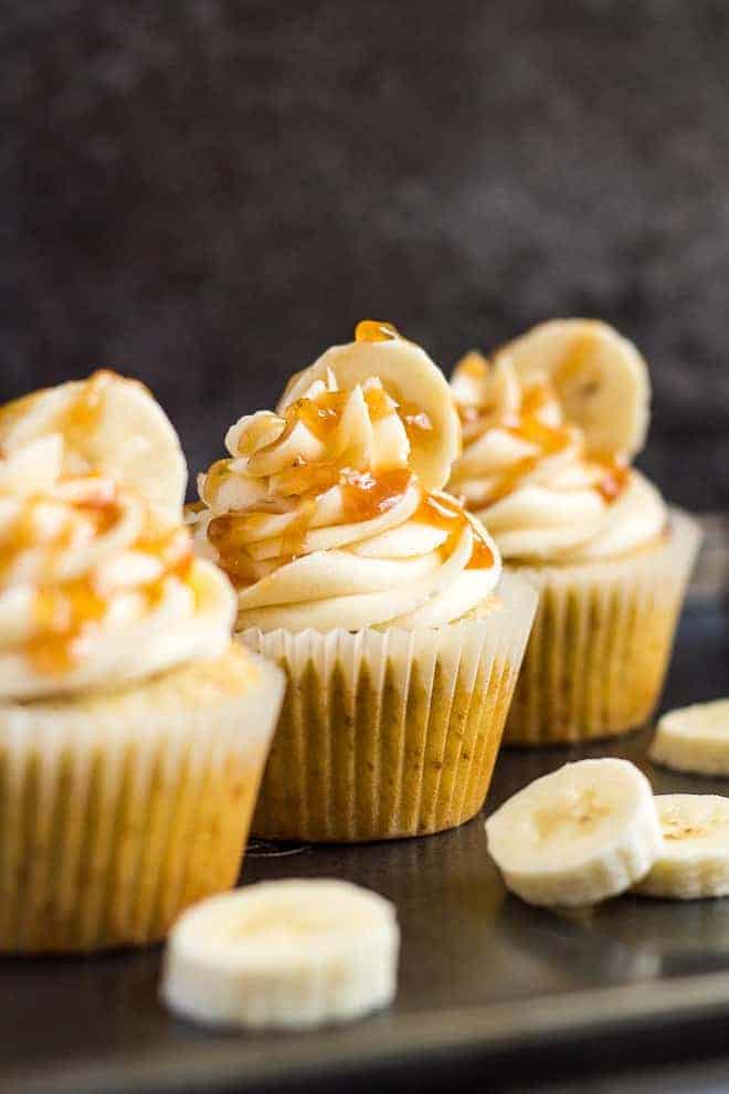 Banana Caramel Cupcakes i am baker