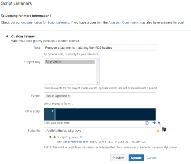 Remove Jira Issue Attachments by MD5 Hash I am Davin