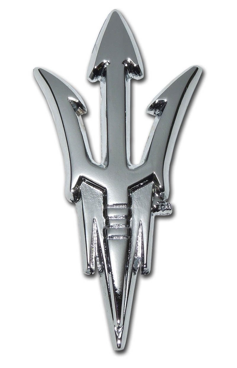 Arizona State University All Chrome Pitchfork Car Emblem I AmEricas Flags