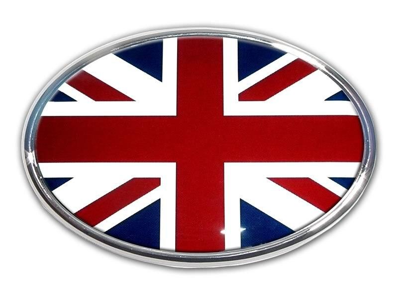 British Oval Chrome Car Emblem I AmEricas Flags