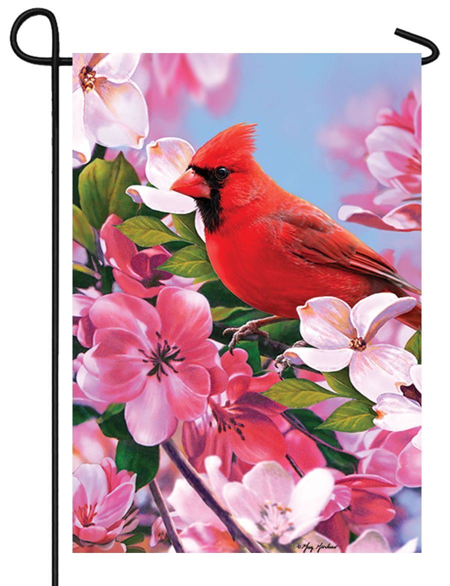 Cardinal Flowers Garden Flag I AmEricas Flags