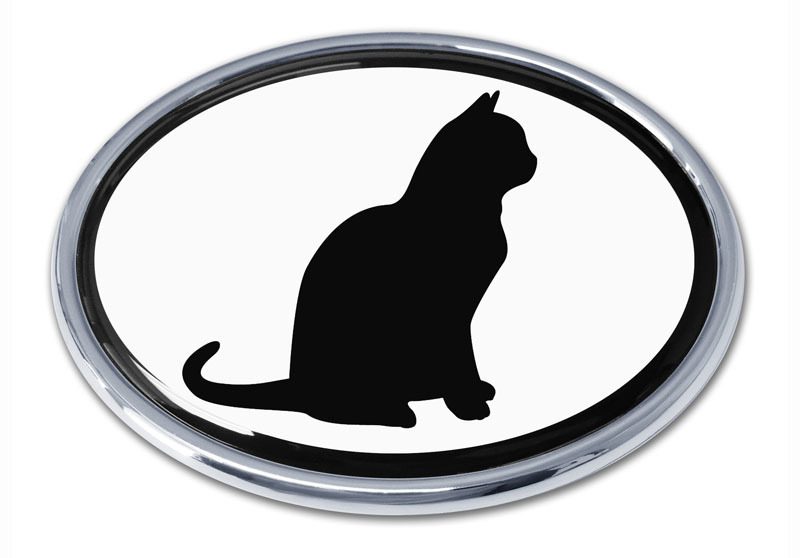 Cat Chrome Car Emblem I AmEricas Flags