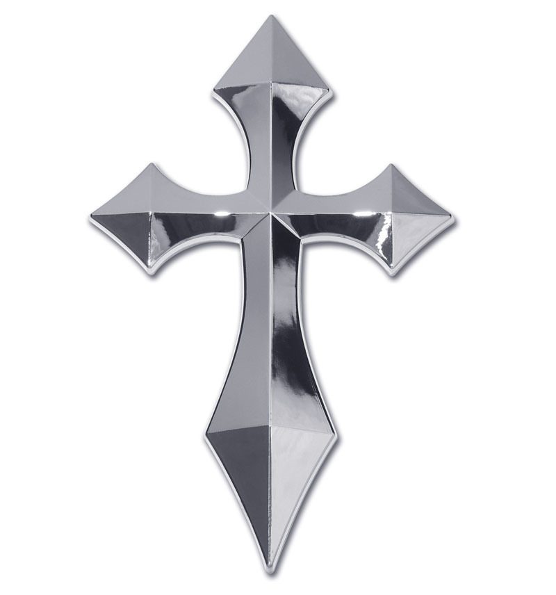 Cross Pointed Chrome Car Emblem I AmEricas Flags