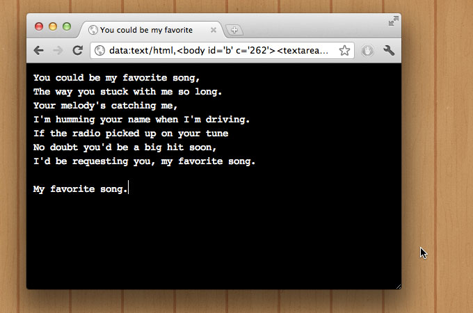 An AutoUpdating Data URI Text Editor iamnotagoodartist