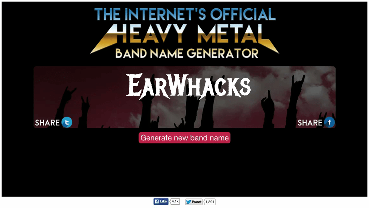 Heavy Metal Band Name Generator I am Talky Tina