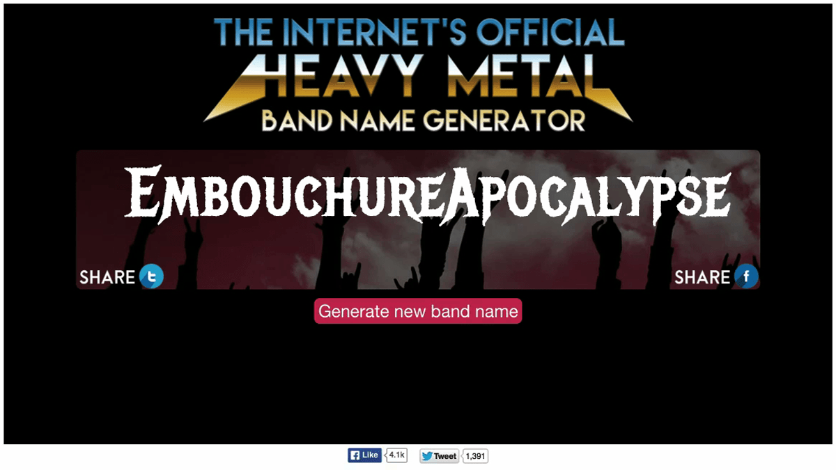 Heavy Metal Band Name Generator I am Talky Tina