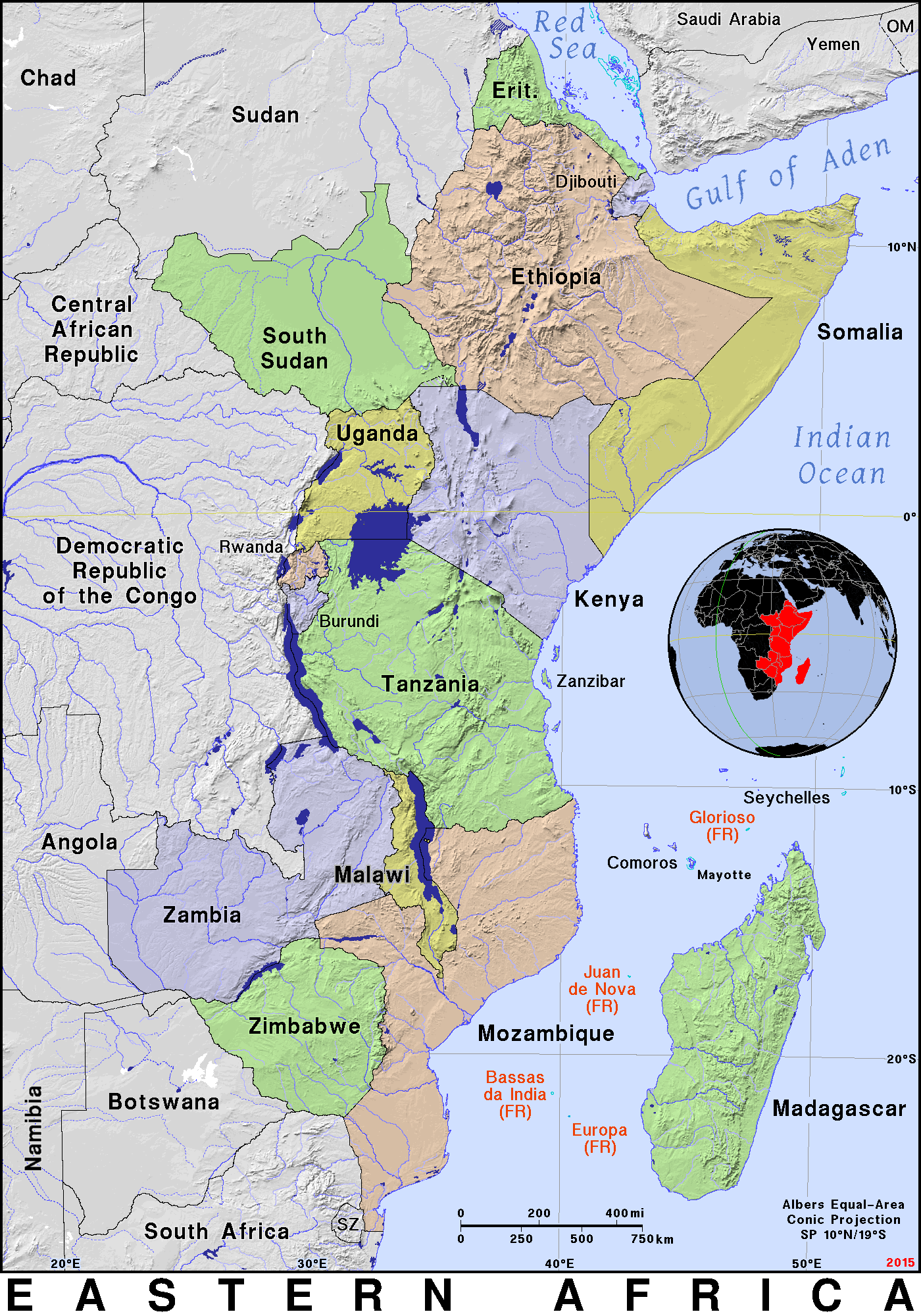 Eastern Africa · Public domain maps by PAT, the free, open source