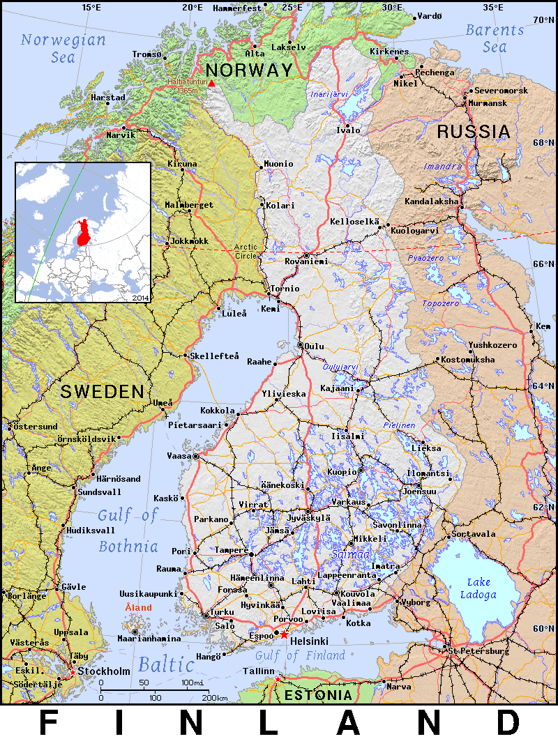Plan De La Finlande FI · Finland · Public domain maps by PAT, the free, open source