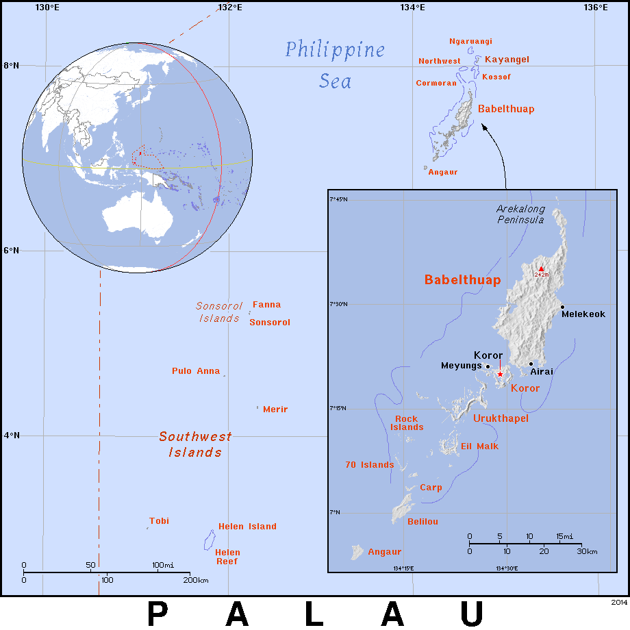 PW · Palau · Public domain maps by PAT, the free, open source, portable