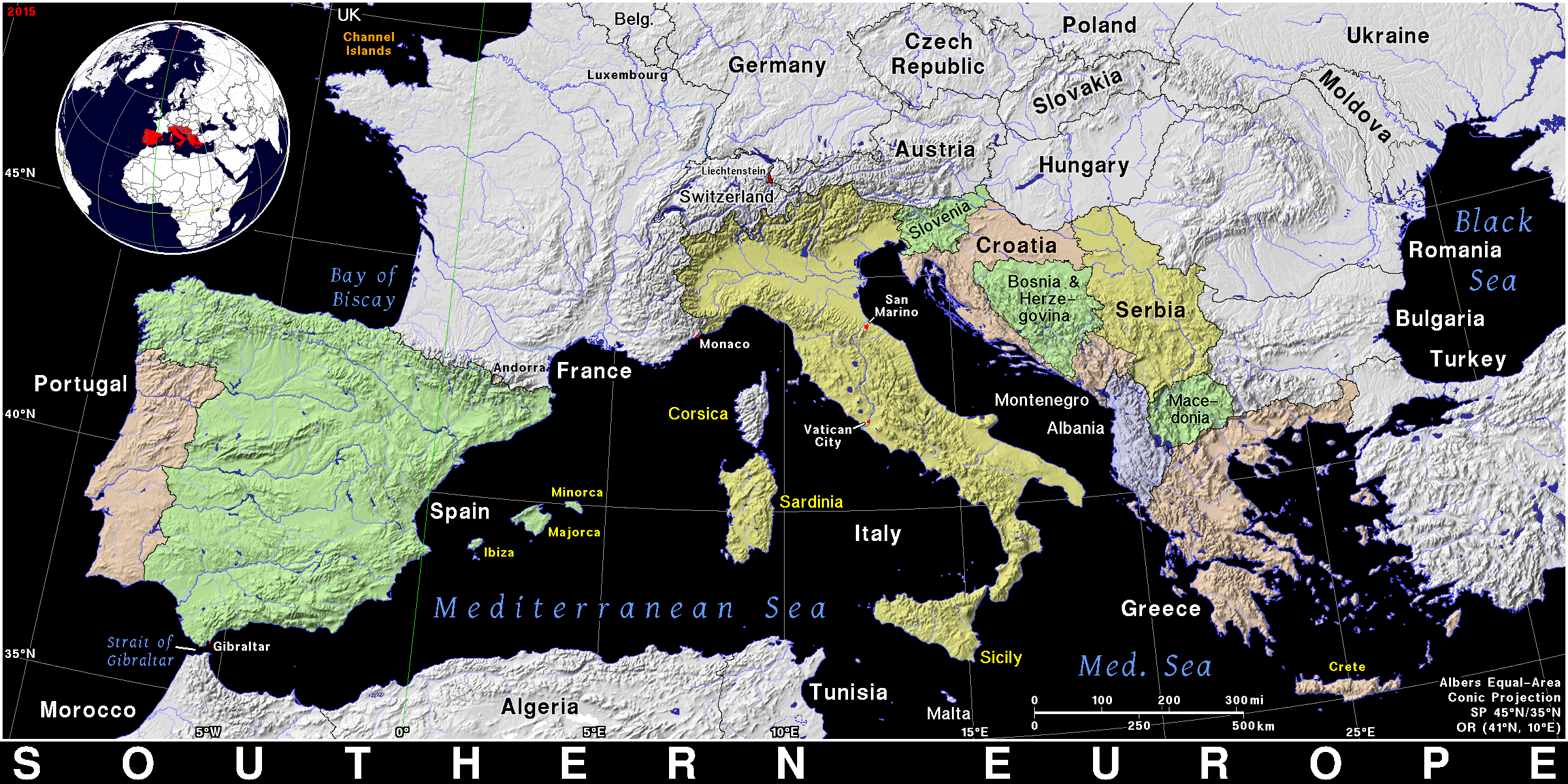 Map West Europe Geographic Guide