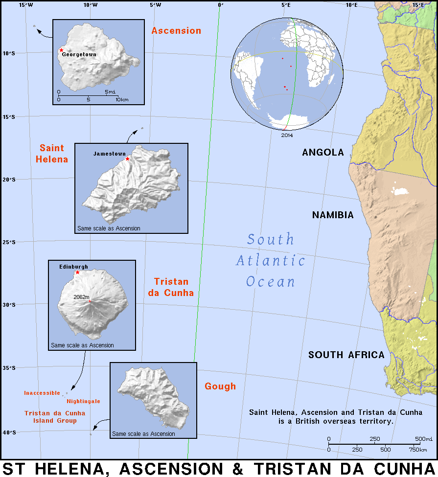 SH · Saint Helena, Ascension and Tristan da Cunha · Public domain maps
