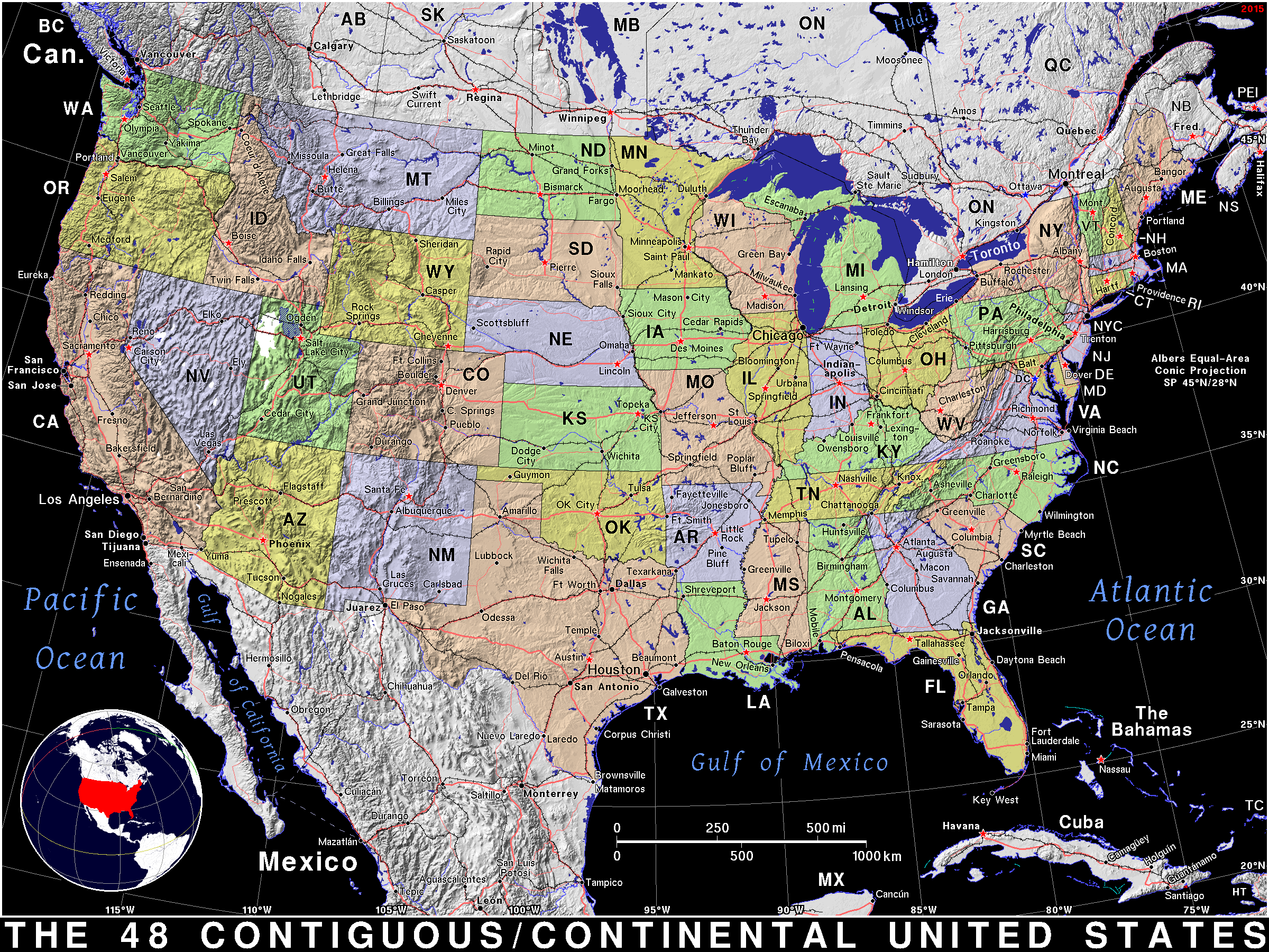 Continental United States · Public domain maps by PAT, the free, open