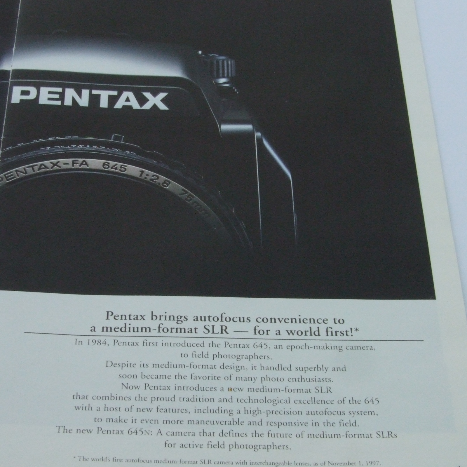 Pentax 645N Sales Brochure – IanB Foto