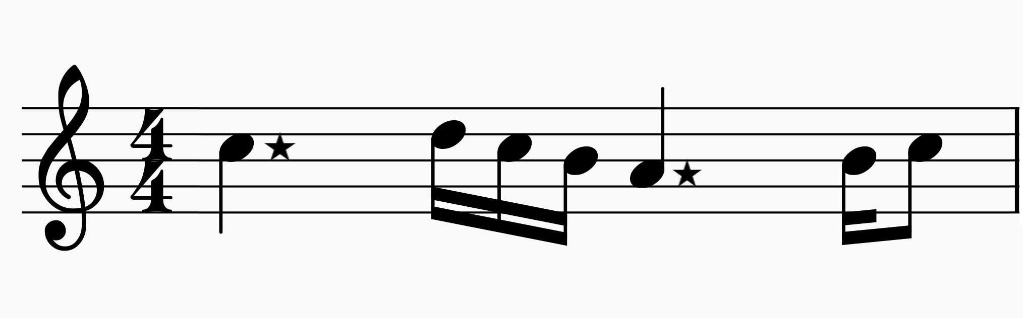 Star dots a new music notation for quintuple durations