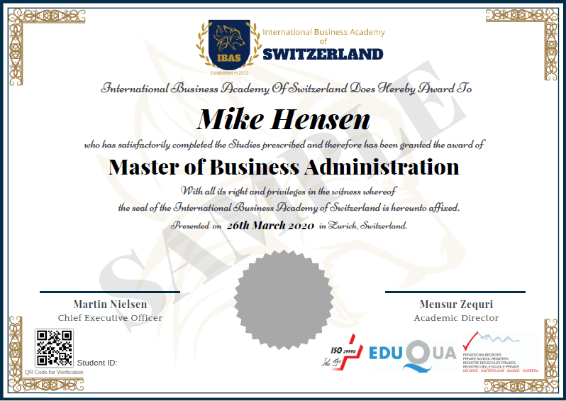 Master of Business Administration General IBAS