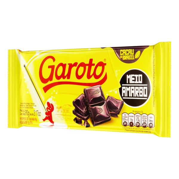 Chocolate Meio Amargo Garoto Pacote 90g Super José