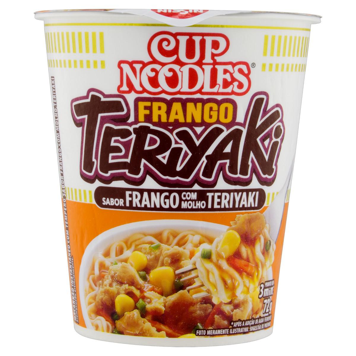 Macarrão Instantâneo Frango com Molho Teriyaki Nissin Cup Noodles Copo
