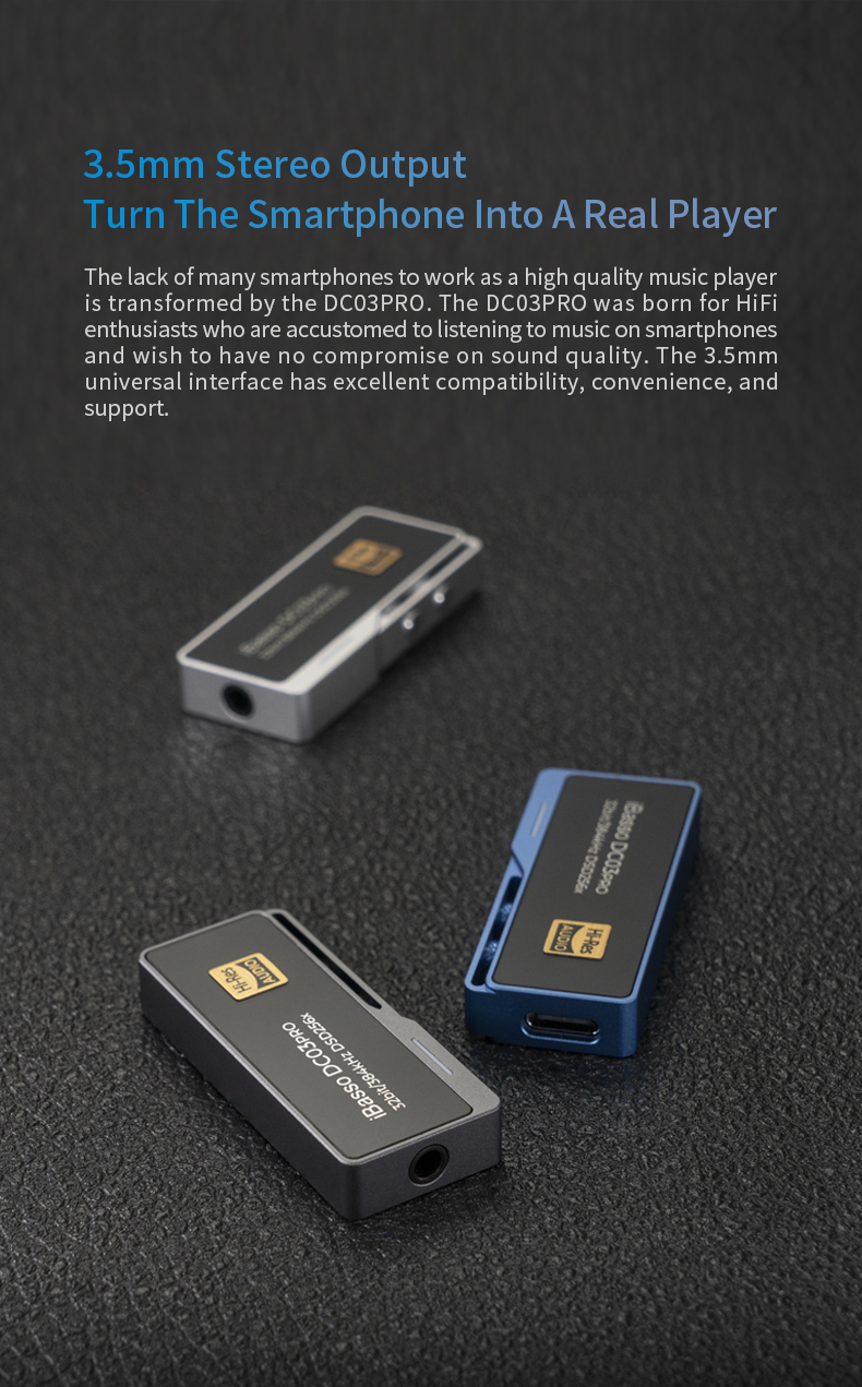 iBasso DC03Pro Portable USB Dongle DAC and Headphone Amp with MQA Supp